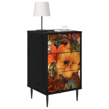 Natskab GENNEP 2 stk. Sort eg 36 x 33 x 61 cm Konstrueret træ