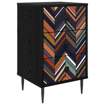 Natskab OMMEN Sort eg 36 x 33 x 61 cm Konstrueret træ