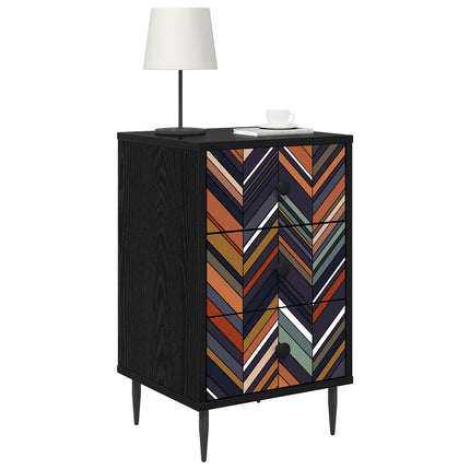 Natskab OMMEN 2 stk. Sort eg 36 x 33 x 61 cm Konstrueret træ