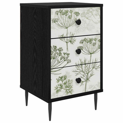 Natskab GOTHA Sort eg 36 x 33 x 61 cm Konstrueret træ
