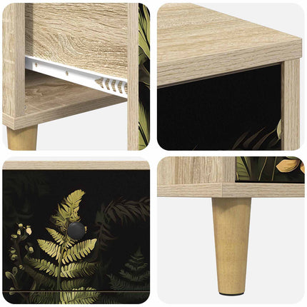Skuffeskab RHENEN Tropisk jungleprint 66 x 36,5 x 75 cm