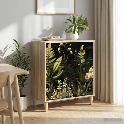 Skuffeskab RHENEN Tropisk jungleprint 66 x 36,5 x 75 cm
