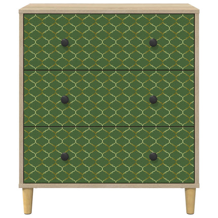 Skuffeskab GELEEN Smaragd geometrisk mønster 66 x 36,5 x 75 cm