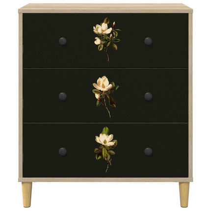 Skuffeskab BREMEN Magnolia print 66 x 36,5 x 75 cm Sonoma-eg
