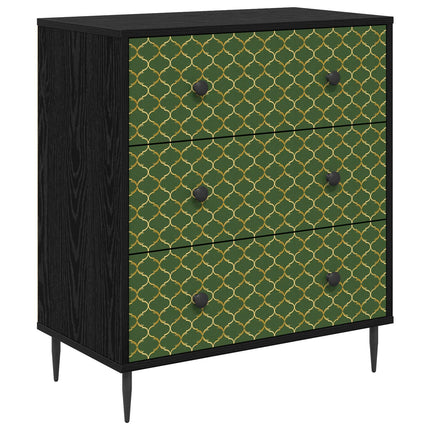 Skuffeskab GELEEN Smaragd geometrisk mønster 66 x 36,5 x 76 cm