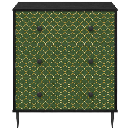 Skuffeskab GELEEN Smaragd geometrisk mønster 66 x 36,5 x 76 cm