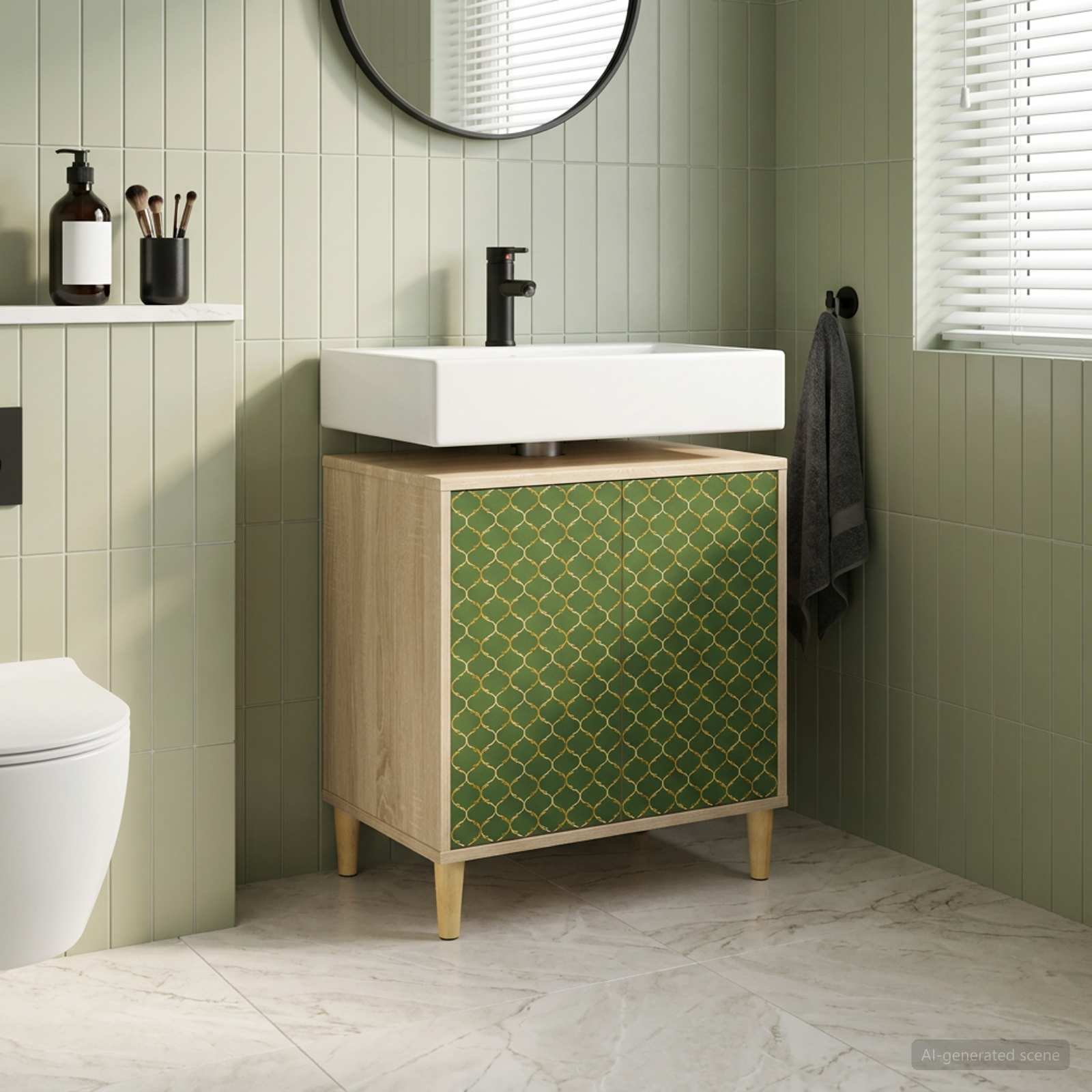 vidaXL Badeværelsesskab GELEEN Sonoma-eg 60 x 40 x 60 cm
