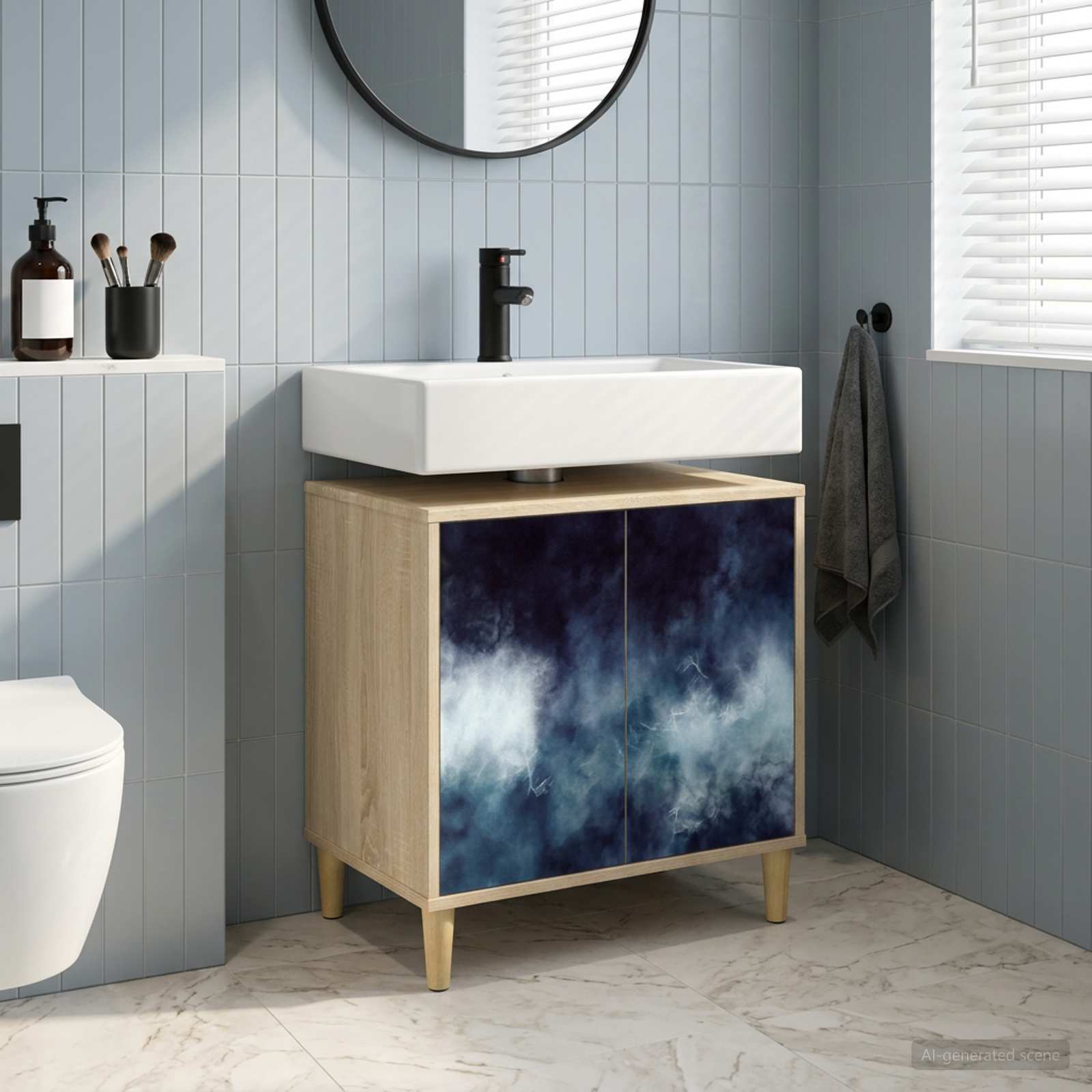 vidaXL Badeværelsesskab RAALTE Sonoma-eg 60 x 40 x 60 cm