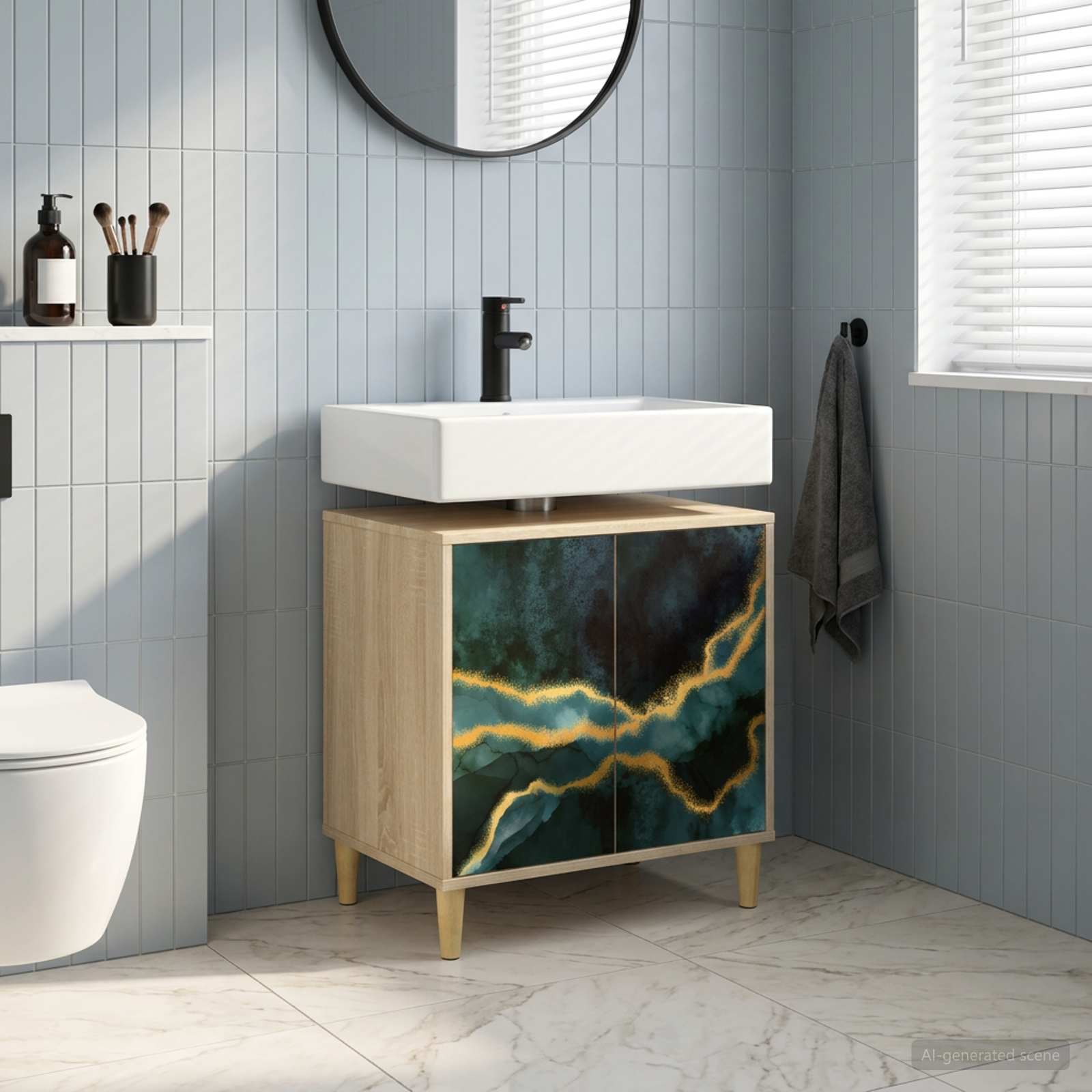 vidaXL Badeværelsesskab WIJHE Sonoma-eg 60 x 40 x 60 cm