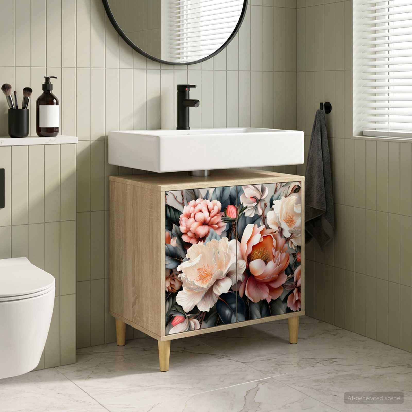 vidaXL Badeværelsesskab BORNE Sonoma-eg 60 x 40 x 60 cm