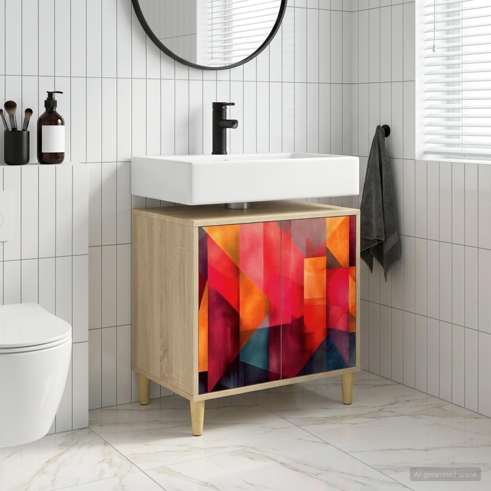 vidaXL Badeværelsesskab HEESCH Sonoma-eg 60 x 40 x 60 cm