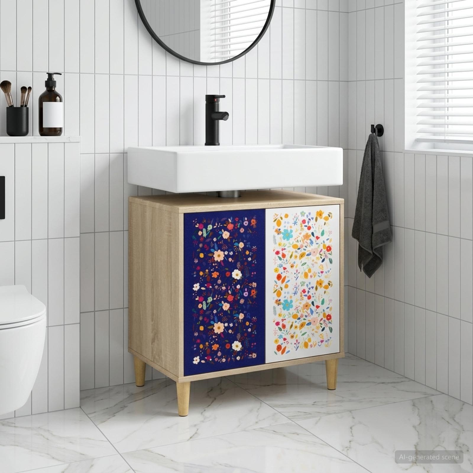 vidaXL Badeværelsesskab MAINZ Sonoma-eg 60 x 40 x 60 cm
