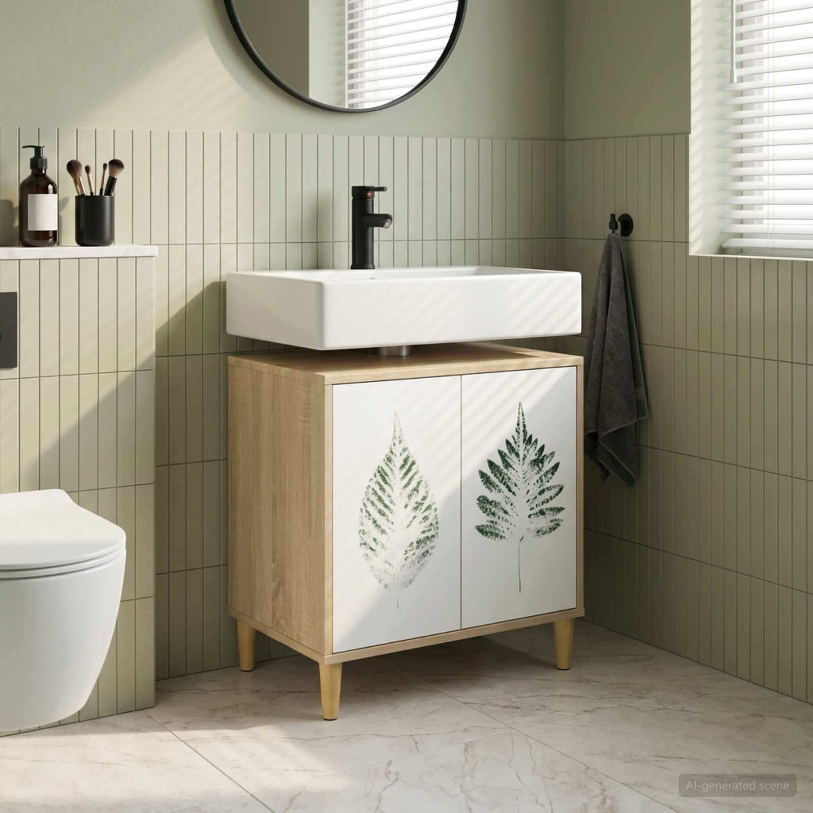 vidaXL Badeværelsesskab HANAU Sonoma-eg 60 x 40 x 60 cm
