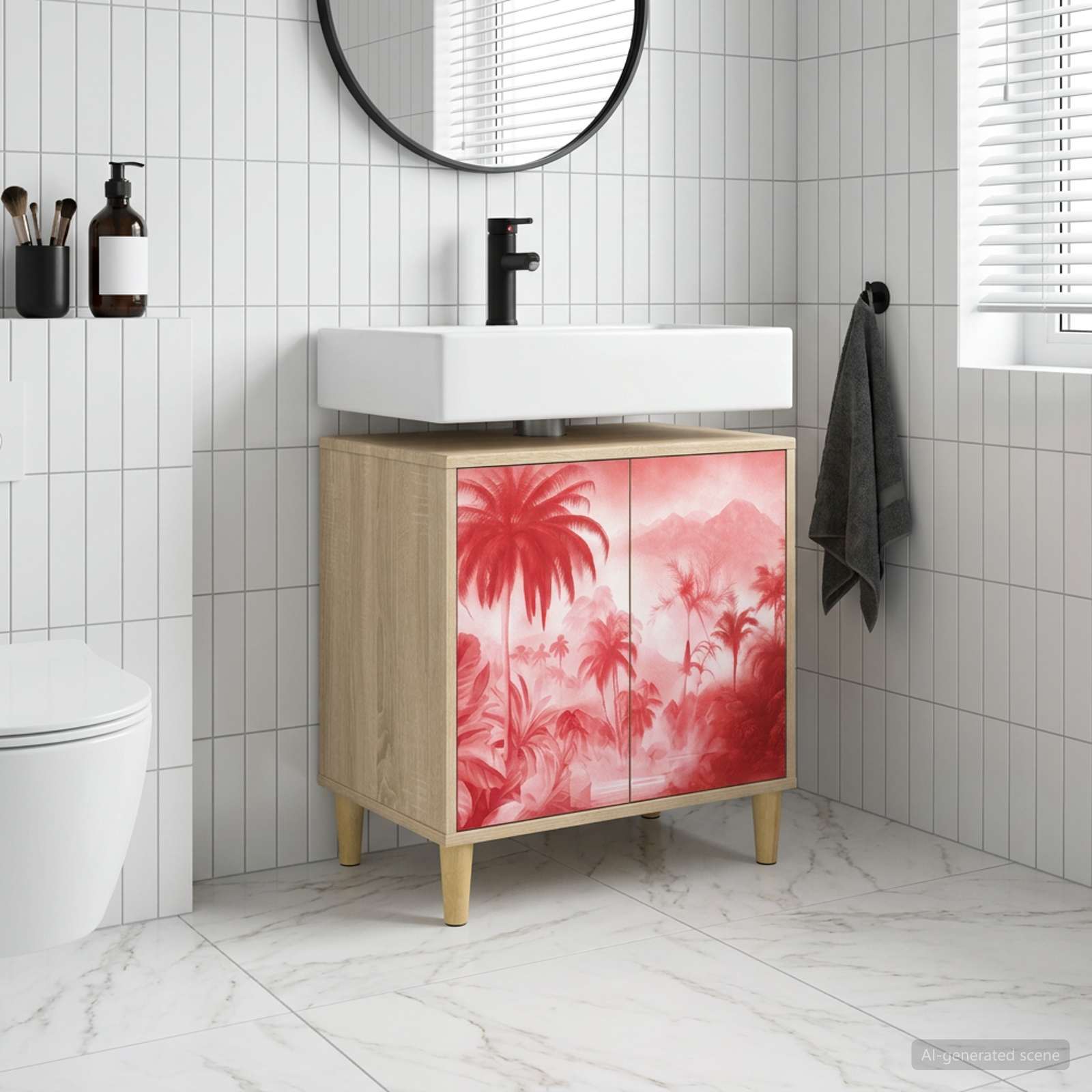 vidaXL Badeværelsesskab AACHEN Sonoma-eg 60 x 40 x 60 cm