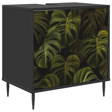 Badeværelsesskab ELBURG Sort eg 60 x 40 x 61 cm Konstrueret træ