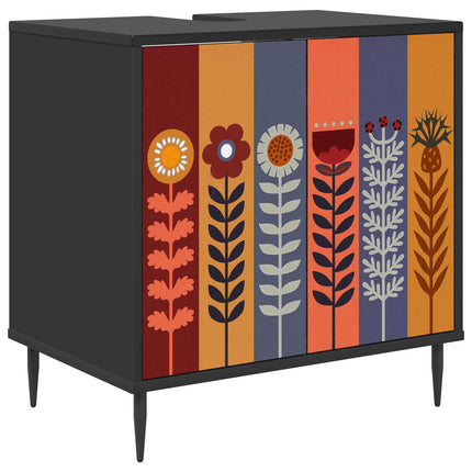 Badeværelsesskab ESSEN Sort eg 60 x 40 x 61 cm Konstrueret træ