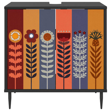 Badeværelsesskab ESSEN Sort eg 60 x 40 x 61 cm Konstrueret træ