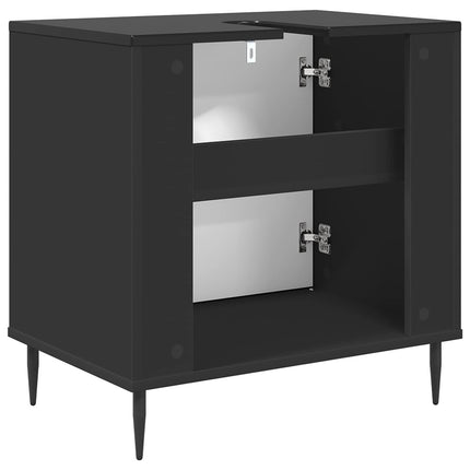 Badeværelsesskab HANAU Sort eg 60 x 40 x 61 cm Konstrueret træ