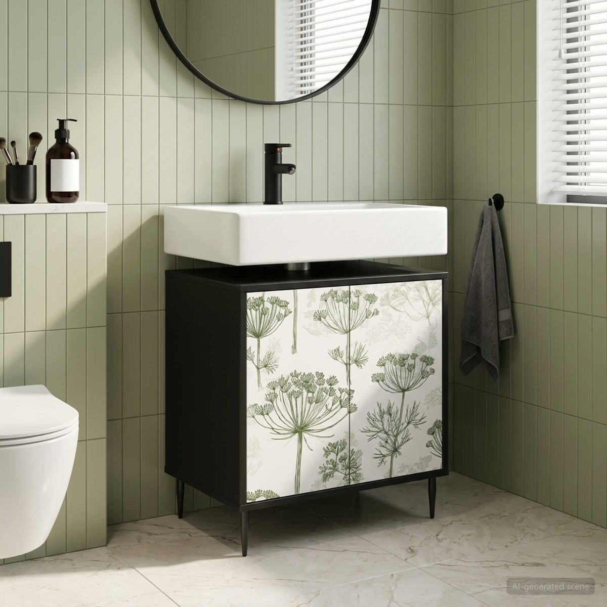 Badevrelsesskab GOTHA Sort eg 60 x 40 x 61 cm Konstrueret tr