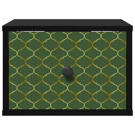 Vægmonteret natbord GELEEN 2 stk. Sort eg 36 x 33 x 25 cm