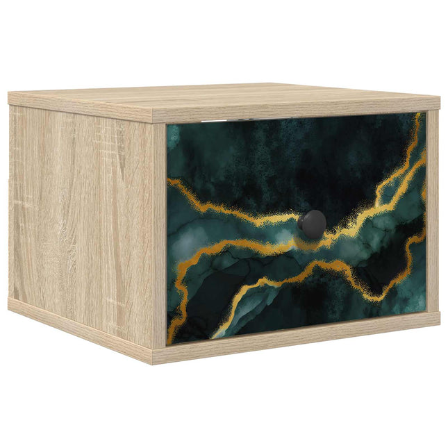 Vægmonteret natbord WIJHE Sonoma-eg 36 x 33 x 25 cm
