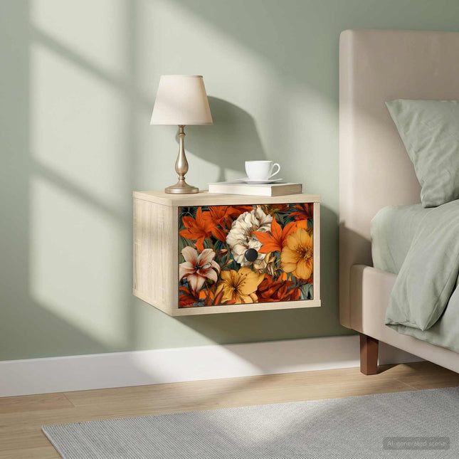 Vægmonteret natbord GENNEP Sonoma-eg 36 x 33 x 25 cm