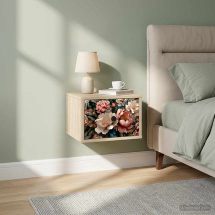 Vægmonteret natbord BORNE 2 stk. Sonoma-eg 36 x 33 x 25 cm