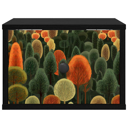Vægmonteret natbord ZAANDAM Sort eg 36 x 33 x 25 cm