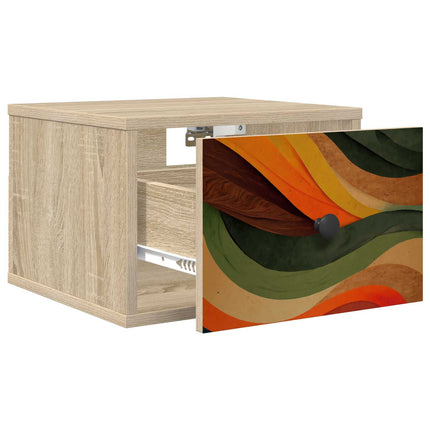 Vægmonteret natbord BONN 2 stk. Sonoma-eg 36 x 33 x 25 cm
