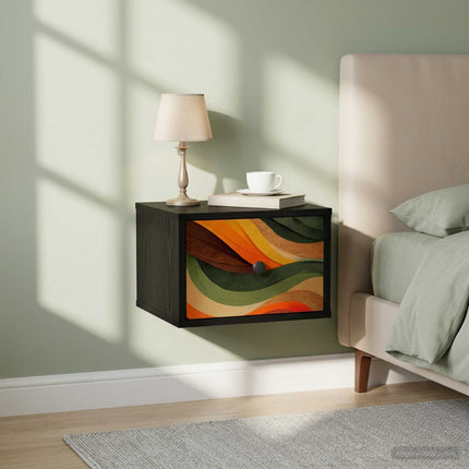Vægmonteret natbord BONN Sort eg 36 x 33 x 25 cm