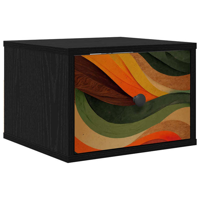 Vægmonteret natbord BONN Sort eg 36 x 33 x 25 cm