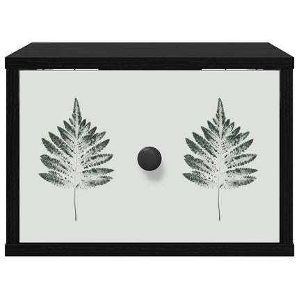 Vægmonteret natbord HANAU 2 stk. Sort eg 36 x 33 x 25 cm