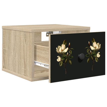 Vægmonteret natbord BREMEN 2 stk. Sonoma-eg 36 x 33 x 25 cm