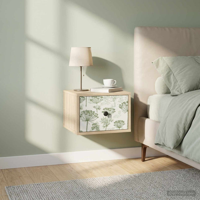 Vægmonteret natbord GOTHA 2 stk. Sonoma-eg 36 x 33 x 25 cm