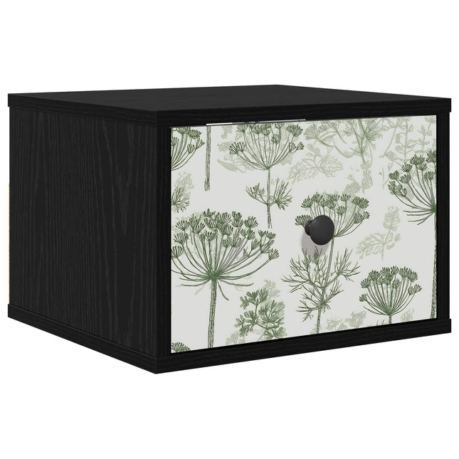 Vægmonteret natbord GOTHA Sort eg 36 x 33 x 25 cm