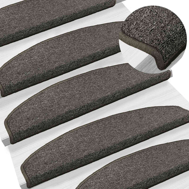 Selvklæbende Trappemåtter 15 stk. 80 x 24,5 x 3,5 cm Mørkegrå