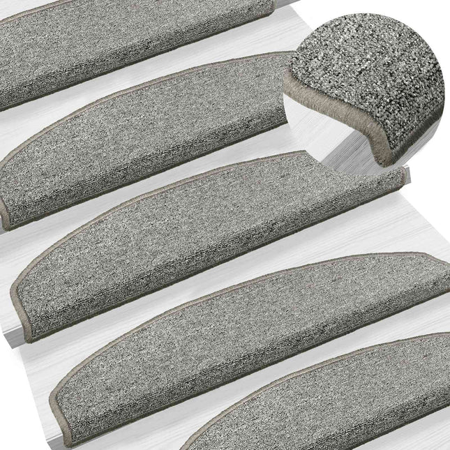 Selvklæbende Trappemåtter 15 stk. 80 x 24,5 x 3,5 cm Lysegrå