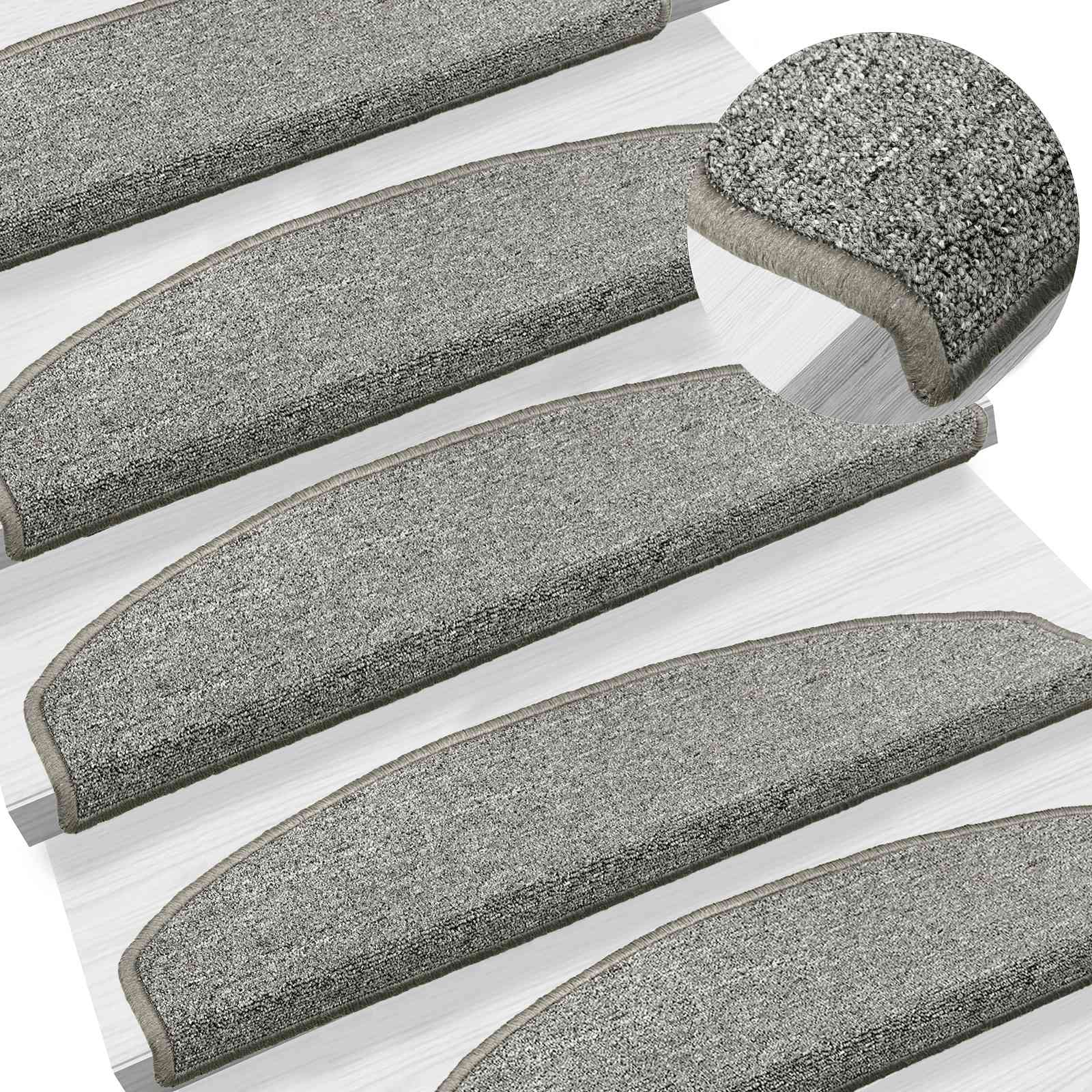 Selvklæbende Trappemåtter 15 pcs Lysegrå 80 x 24,5 x 3,5 cm