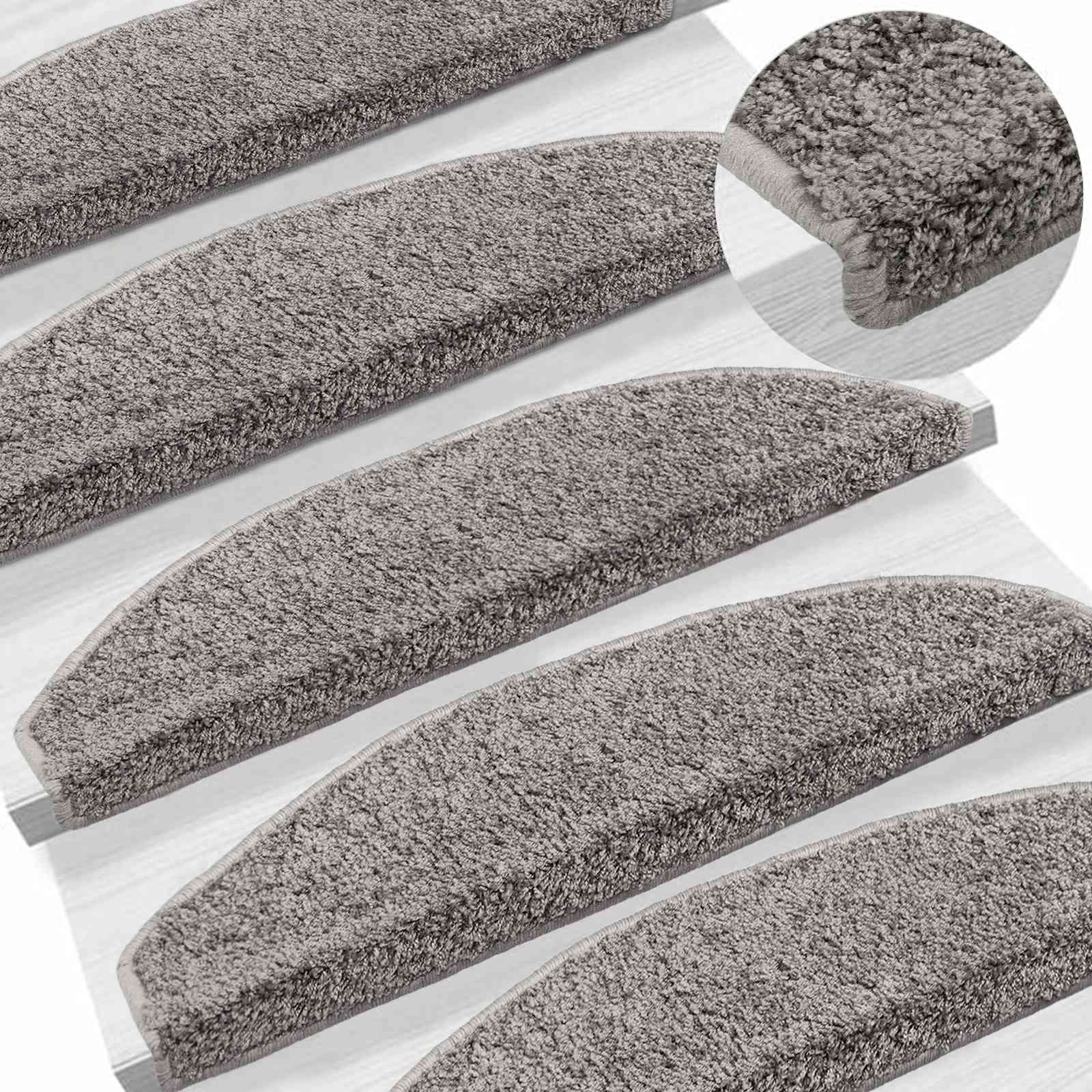 Selvklæbende Trappemåtter 15 pcs Grå 80 x 24,5 x 3,5 cm