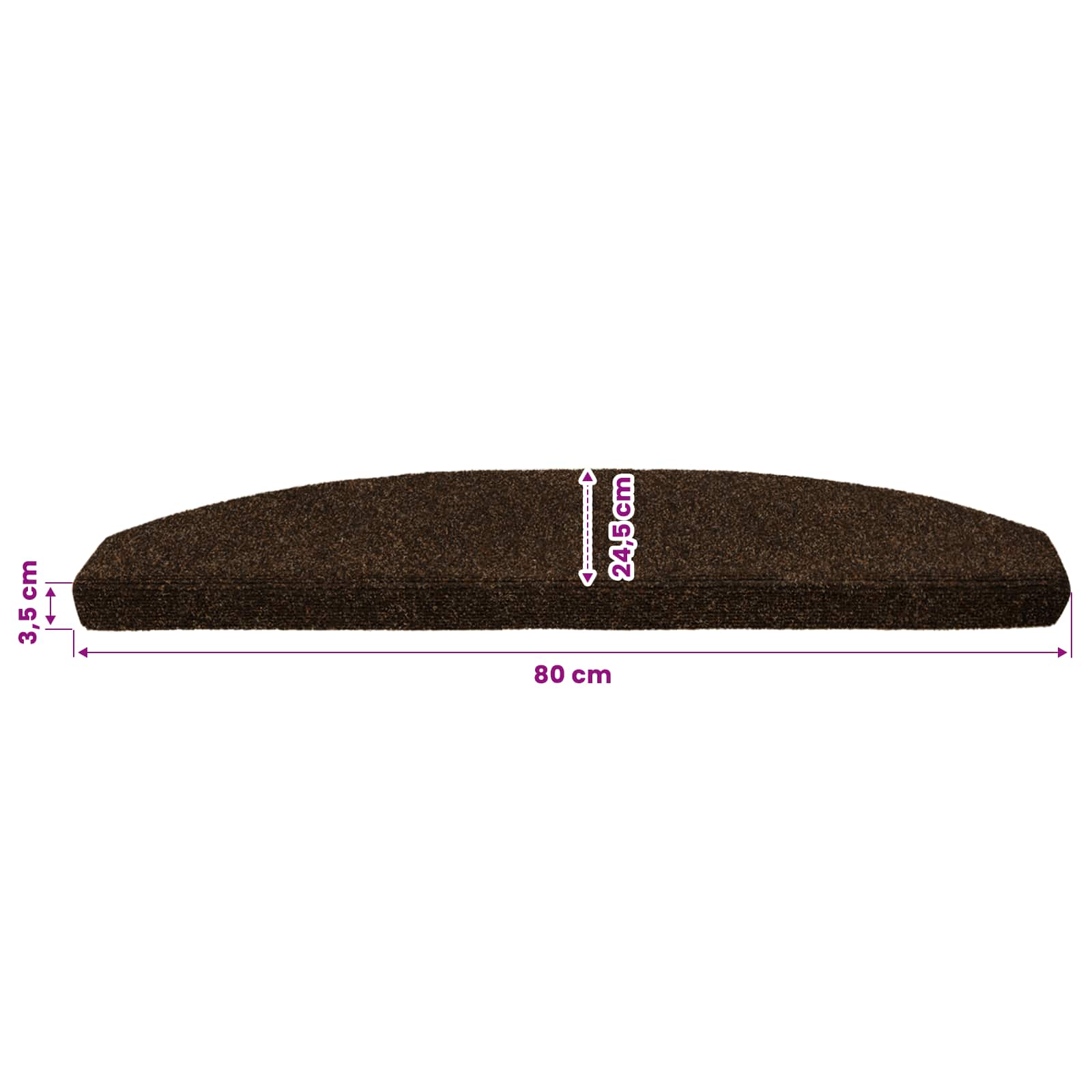 Selvklæbende Trappemåtter 15 pcs Brun 80 x 24,5 x 3,5 cm