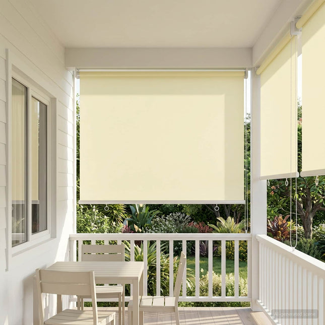 Udeterrasse Rullegardin UV Beskyttelse Cremefarvet Polyester