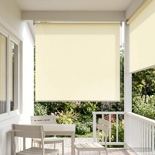 Udeterrasse Rullegardin UV Beskyttelse Cremefarvet Polyester