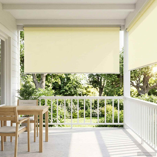 Udeterrasse Rullegardin UV Beskyttelse Cremefarvet Polyester