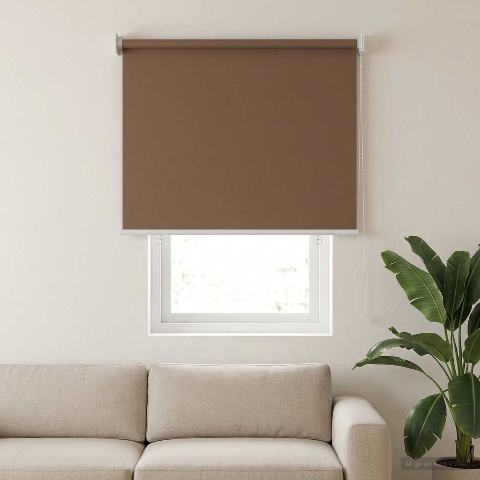 Rullegardin UV-beskyttelse Gråbrun 80 x 140 cm Polyester