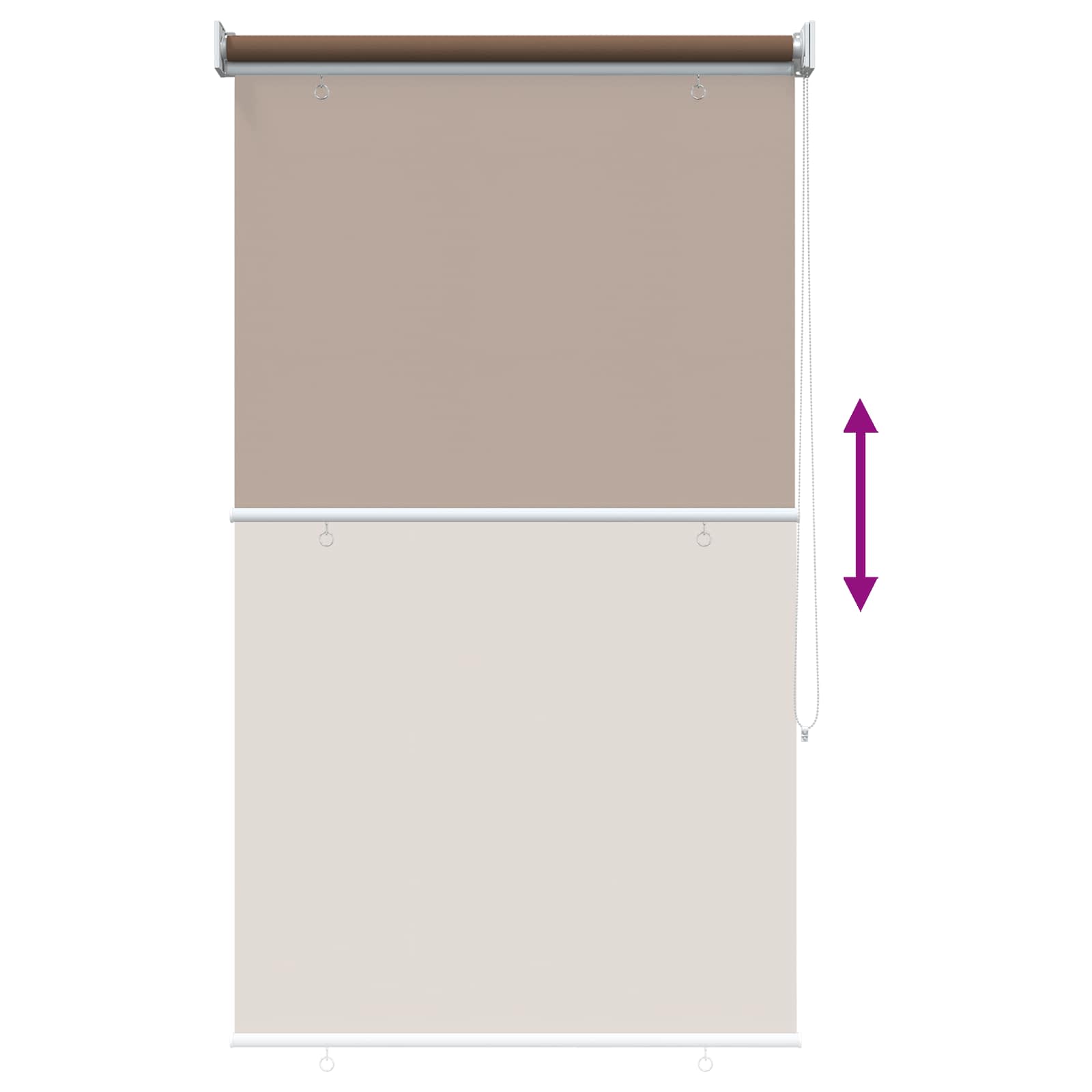 Rullegardin UV-beskyttelse Gråbrun 80 x 140 cm Polyester