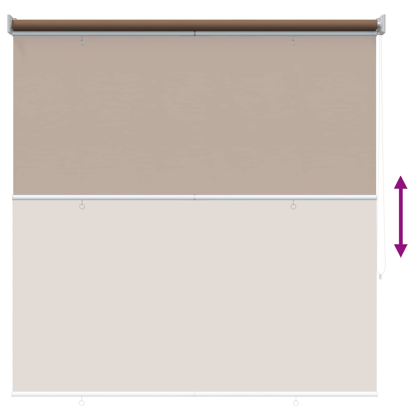 Rullegardin UV-beskyttelse Gråbrun 120 x 140 cm Polyester