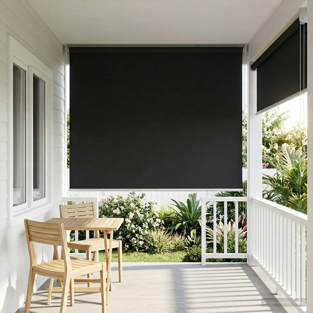 Udeterrasse Rullegardin UV Beskyttelse Antracit Polyester