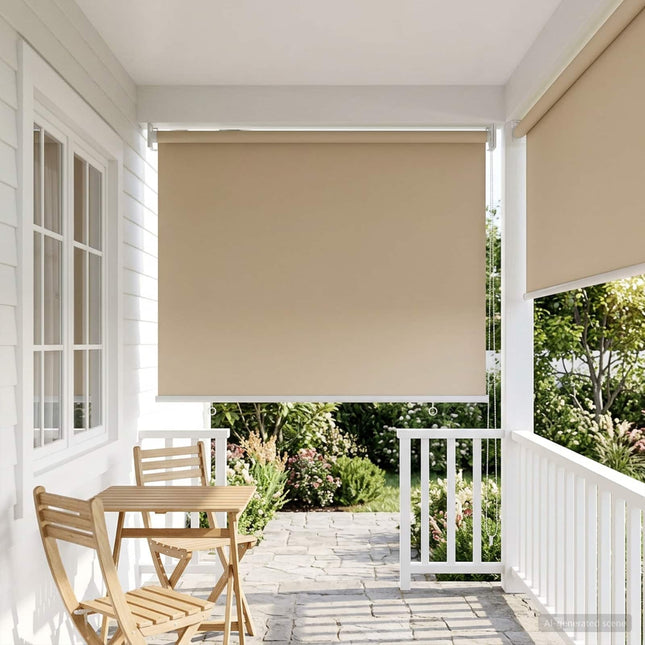 Udeterrasse Rullegardin UV Beskyttelse Beige Polyester