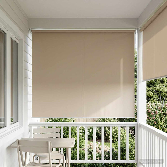 Udeterrasse Rullegardin UV Beskyttelse Beige Polyester