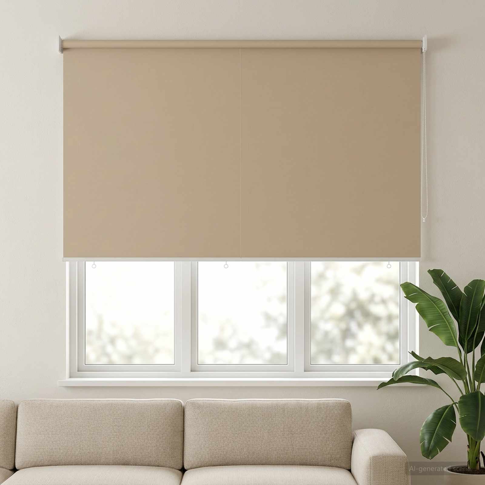 Rullegardin UV-beskyttelse Beige 200 x 140 cm Polyester